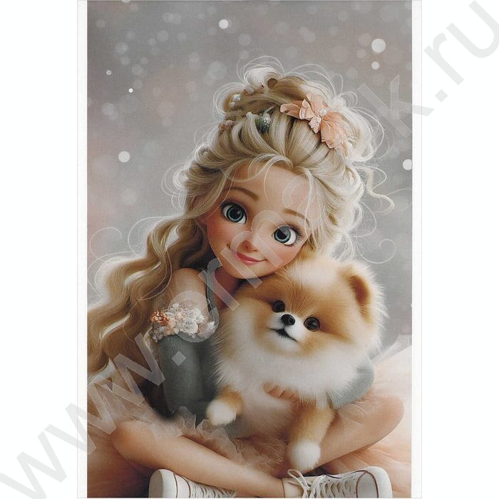 Блокнот  40л А6 "Принцесса и шпиц" /клетка,глянц.лам.,мягкий переплёт (1 скоба) NEW | Фото 1