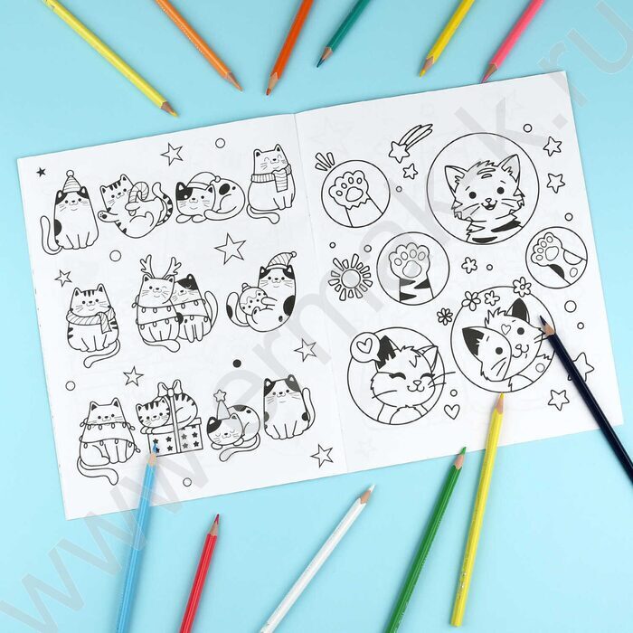 Раскраска 200*260 Любимая раскраска.Веселые котята NEW | Фото 7