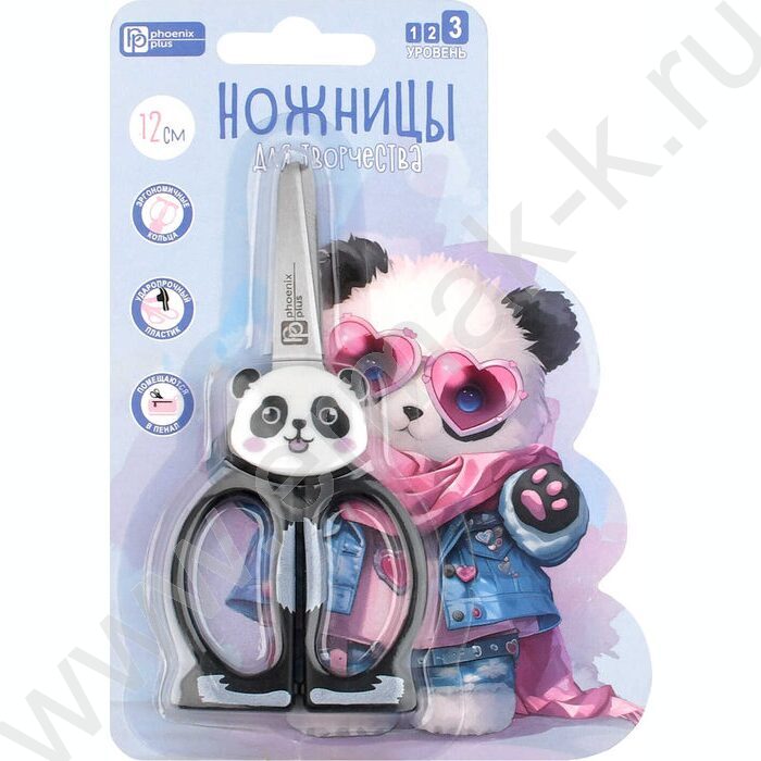 Ножницы 12*5,5см детские "Панда в очках"  /нержавеющая сталь,симметричные NEW | Фото 4