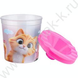 Стакан - непроливайка одинарный Забавные коты-8 NEW | Фото 3