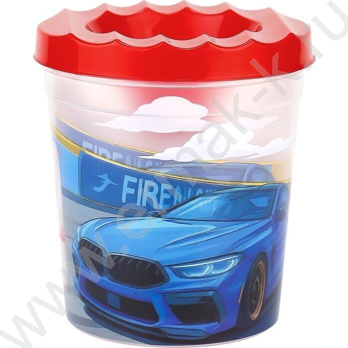 Стакан - непроливайка одинарный Красный автомобиль-8 NEW | Фото 1