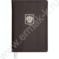 Ежедневник 2027г A5 168л "Major" черный /тв.обл. иск.кожа /2 ляссе /с серебристым срезом NEW | Фото 1