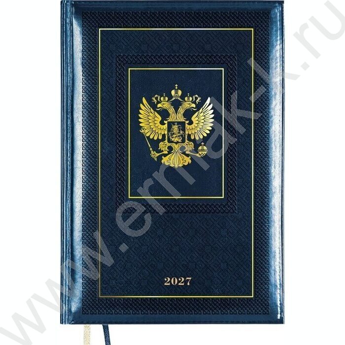 Ежедневник 2027г A5 168л "Symbol" синий /тв.обл. иск.кожа /золотой срез /2 ляссе NEW | Фото 1
