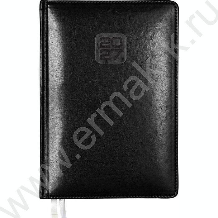 Еженедельник 2027г A4 64л "Bravo" черный /тв.обл. иск.кожа /золотой срез /2 ляссе NEW | Фото 1