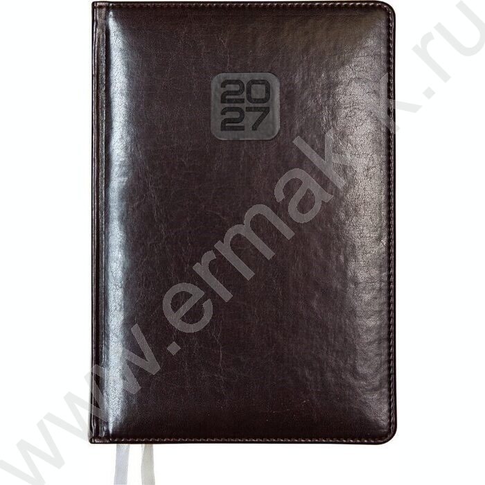 Ежедневник 2027г A5 168л "Bravo" бордовый /тв.обл. иск.кожа /золотой срез  /2 ляссе NEW | Фото 1