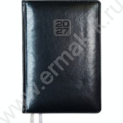 Ежедневник 2027г B6 168л "Bravo" синий /тв.обл. иск.кожа /золотой срез /2 ляссе NEW | Фото 1