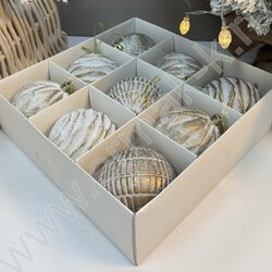Набор новогодних шаров  Ø 8см. ассорти, 9шт - №3 NEW | Фото 2