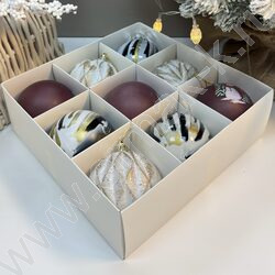 Набор новогодних шаров  Ø 8см. ассорти, 9шт - №5 NEW | Фото 2