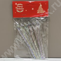 Подвеска "Сосулька" перламутровая  /11,8 см., 6шт NEW | Фото 1