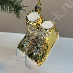 Новогодний сувенир "Кеды", золото,  6*9*5,5см NEW | Фото 1