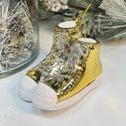 Новогодний сувенир "Кеды", золото,  6*9*5,5см NEW | Фото 2