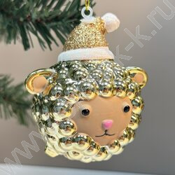 Новогодний сувенир "Барашек", золото, 8*7*10см NEW | Фото 1