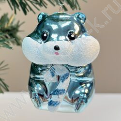 Новогодний сувенир "Хомяк", голубой, 5,5*6*8,5см NEW | Фото 1
