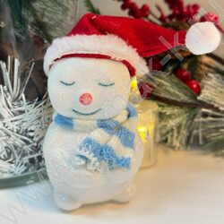 Новогодний сувенир "Снеговик в колпаке", голубой 6*6*11см NEW | Фото 1