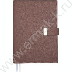 Ежедневник н/дат A5 136л "Accent" розово-серый /съемная мягкая обл. иск.кожа /2 ляссе NEW | Фото 1