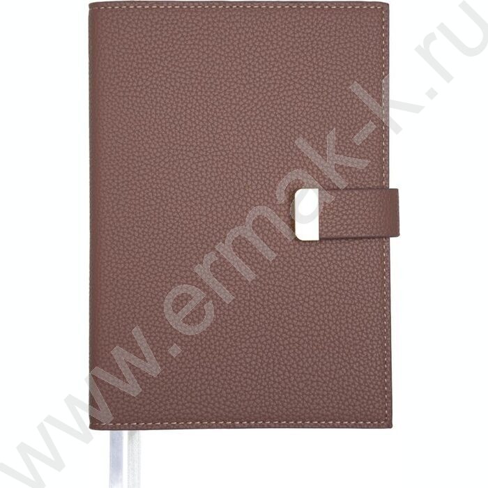 Ежедневник н/дат A5 136л "Accent" розово-серый /съемная мягкая обл. иск.кожа /2 ляссе NEW | Фото 1