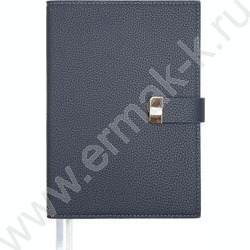 Ежедневник н/дат A5 136л "Accent" серо-голубой /съемная мягкая обл. иск.кожа /2 ляссе NEW | Фото 1