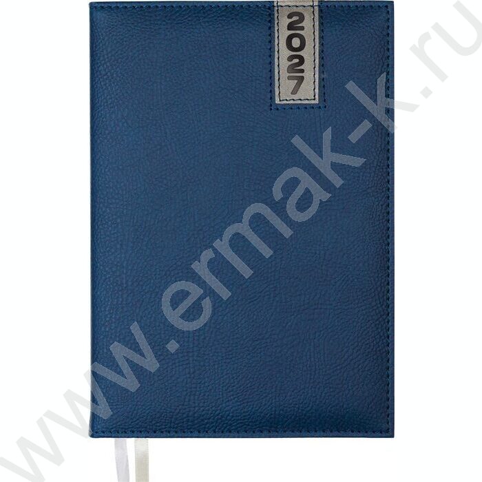 Ежедневник 2027г A5 167л "Vertical" синий /тв.обл. иск.кожа с поролоном /2 ляссе NEW | Фото 1