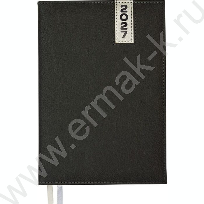 Ежедневник 2027г A5 167л "Vertical" черный /тв.обл. иск.кожа с поролоном /2 ляссе NEW | Фото 1