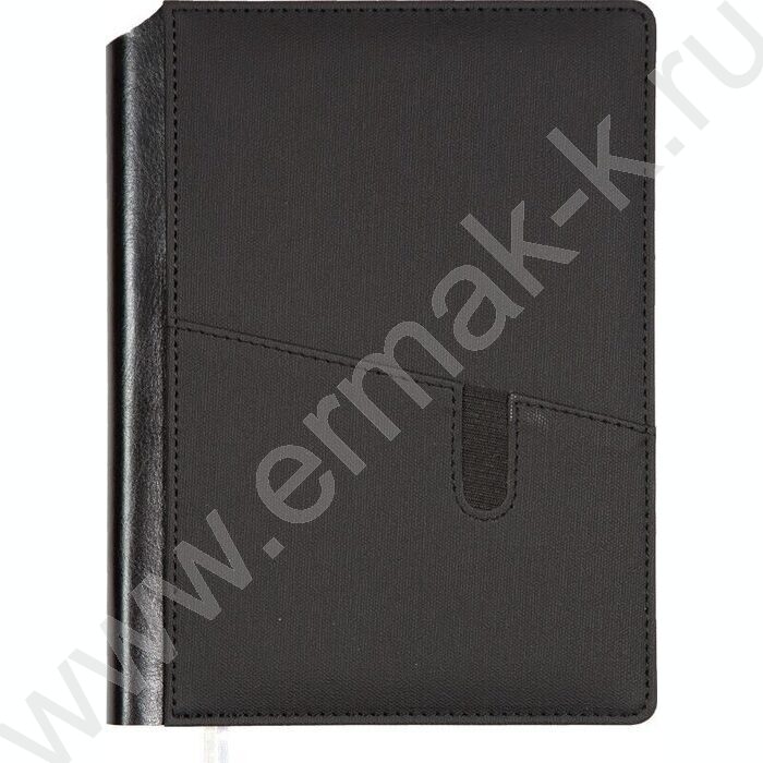 Ежедневник 2027г A5 168л "Brighton" черный /тв.комб.обл. иск.кожа /карман для телефона /2 ляссе NEW | Фото 1