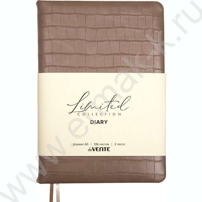 Ежедневник н/дат А5 160л "Barbara", кофе с молоком /тв.обл. иск.кожа /застежка на кнопке /2 лясс NEW | Фото 1