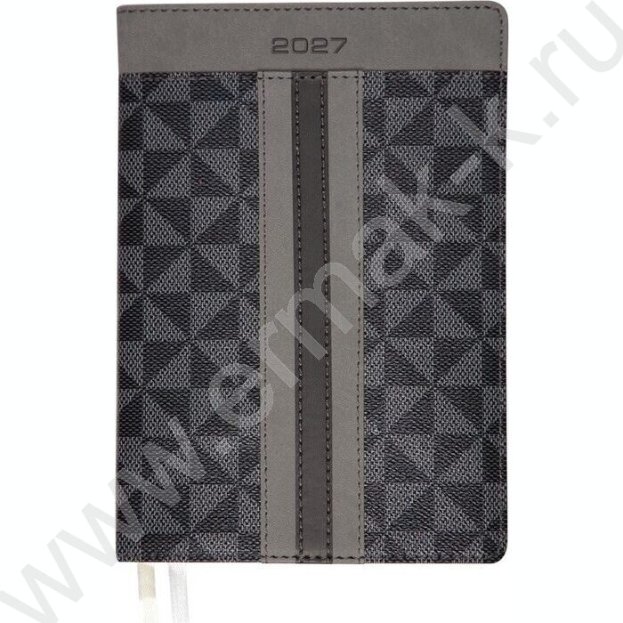 Ежедневник 2027г A5 168л "Expert" черный с серым /интеграл.комбинир.обл. иск.кожа /2 ляссе NEW | Фото 1