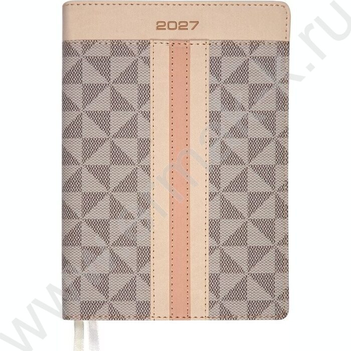 Ежедневник 2027г A5 168л "Expert" светло-серый с бежевым /интеграл.комбинир.обл. иск.кожа /2 ляс NEW | Фото 1