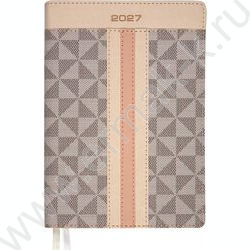 Ежедневник 2027г В6 168л "Expert" светло-серый с бежевым /интеграл.комбинир.обл. иск.кожа NEW | Фото 1