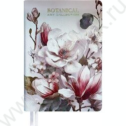 Ежедневник н/дат А5 160л "Greta", магнолия /мяг.обл. иск.кожа /с цветным срезом /2 ляссе NEW | Фото 1