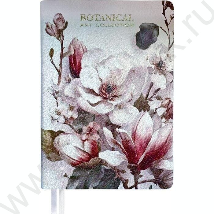 Ежедневник н/дат А5 160л "Greta", магнолия /мяг.обл. иск.кожа /с цветным срезом /2 ляссе NEW | Фото 1