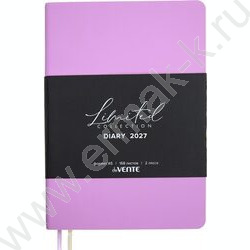 Ежедневник 2027г A5 168л "Nobile" фуксия /мяг.обл. иск.кожа soft touch /2 ляссе NEW | Фото 1