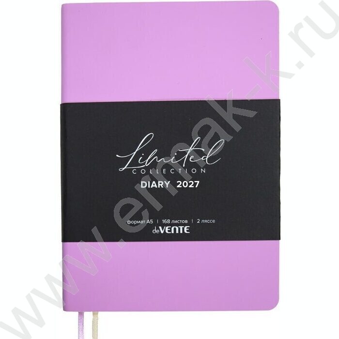Ежедневник 2027г A5 168л "Nobile" фуксия /мяг.обл. иск.кожа soft touch /2 ляссе NEW | Фото 1