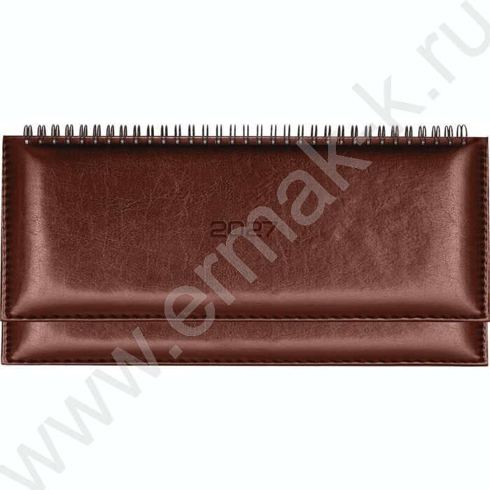 Ежедневник-планинг 2027г "Visa" коричневый /тв.обл. иск.кожа с поролоном /евроспираль NEW | Фото 1