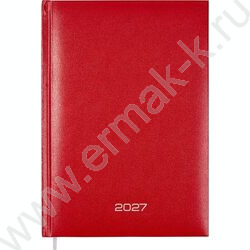 Ежедневник 2027г A5 168л "Orion" красный /тв.обл. бумвинил с поролоном /1 ляссе NEW | Фото 1