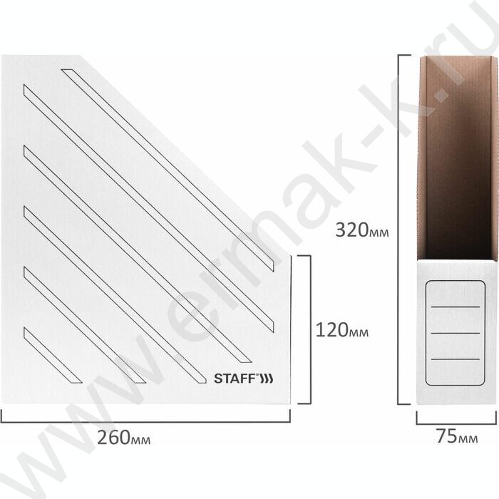 Накопитель архивный  75мм микрогофрокартон /белый /до 700л NEW | Фото 4