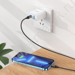 Кабель X89 Wind iP USB Type-C (m)-Lightning (m) 1м /черный NEW | Фото 9