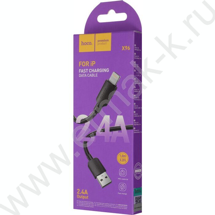 Кабель X96 Hyper iP USB (m)-Lightning (m) 1м /черный NEW | Фото 7