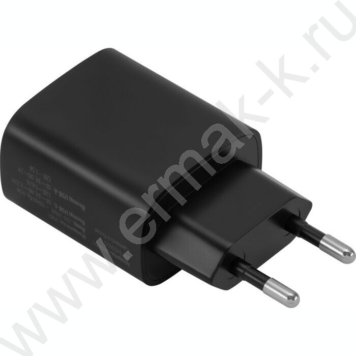 Сетевое зар./устр. BUWD1 20W 3A (PD+QC) USB-C/USB-A универсальное /черный NEW | Фото 1