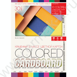 Картон цв. А4 30л/10цв Крашенный в массе двусторонний 180 г/кв.м NEW | Фото 1