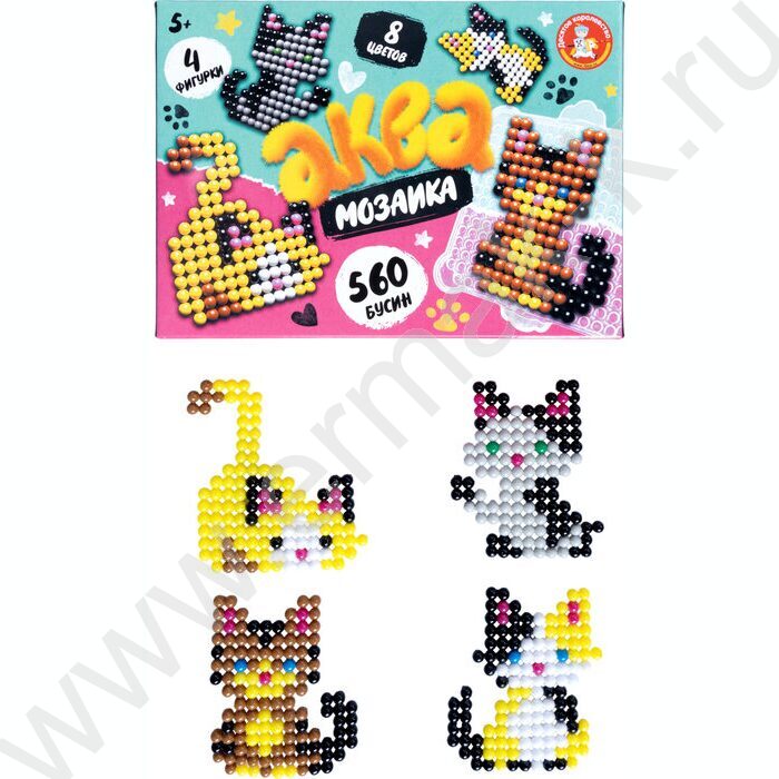 Набор д/творчества Аквамозаика Котики 560 эл NEW | Фото 2