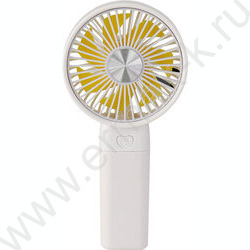 Вентилятор ручной с подставкой и зарядкой (USB) 3 уровня регул.7*8.5см белый NEW | Фото 2