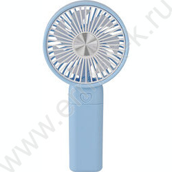 Вентилятор ручной с подставкой и зарядкой (USB) 3 уровня регул.7*8.5см голубой NEW | Фото 2