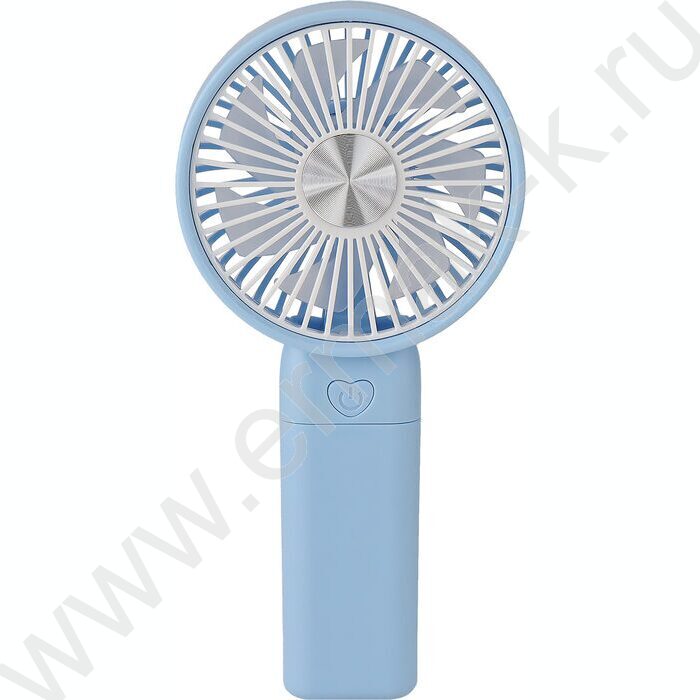 Вентилятор ручной с подставкой и зарядкой (USB) 3 уровня регул.7*8.5см голубой NEW | Фото 2