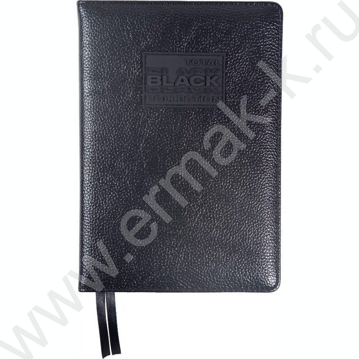 Ежедневник 2027г A5 168л "TOTAL BLACK" черный /тв.обл. иск.кожа /черный срез /2 ляссе NEW | Фото 1