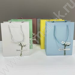 Пакет подарочный 23*18*10см. "Пастель, цветы" /ассорти NEW | Фото 3