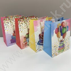 Пакет подарочный 23*18*10см. "Праздник" /ассорти NEW | Фото 3