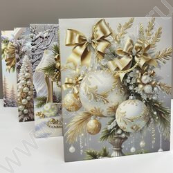 Пакет подарочный 32*26*12см. "Новый год, золотой" /ассорти NEW | Фото 1