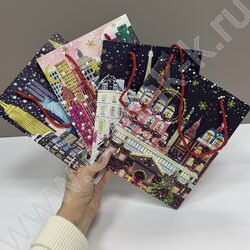 Пакет подарочный 23*18*10см. "Новогодний" /ассорти NEW | Фото 3
