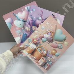 Пакет подарочный 26*32*10см. "Сердечки и цветы" /ассорти NEW | Фото 4