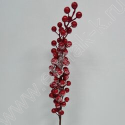 Новогодний сувенир "Ветка с заснеженными красными ягодами" 70см. NEW | Фото 1